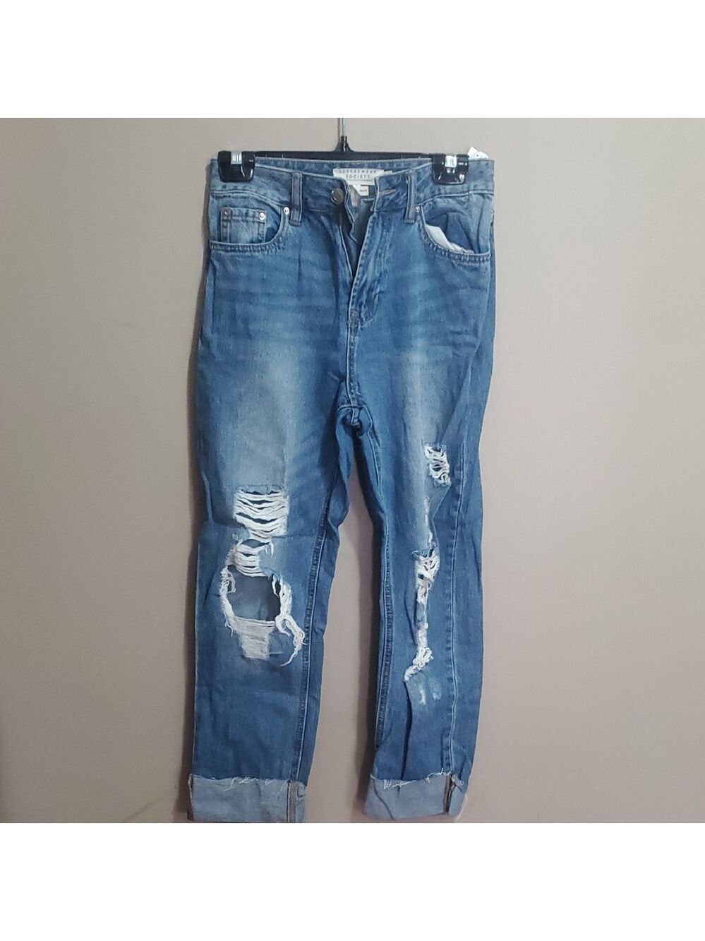 Streetwear Society High Rise Distressed Women's Blue Jeans - Size 3